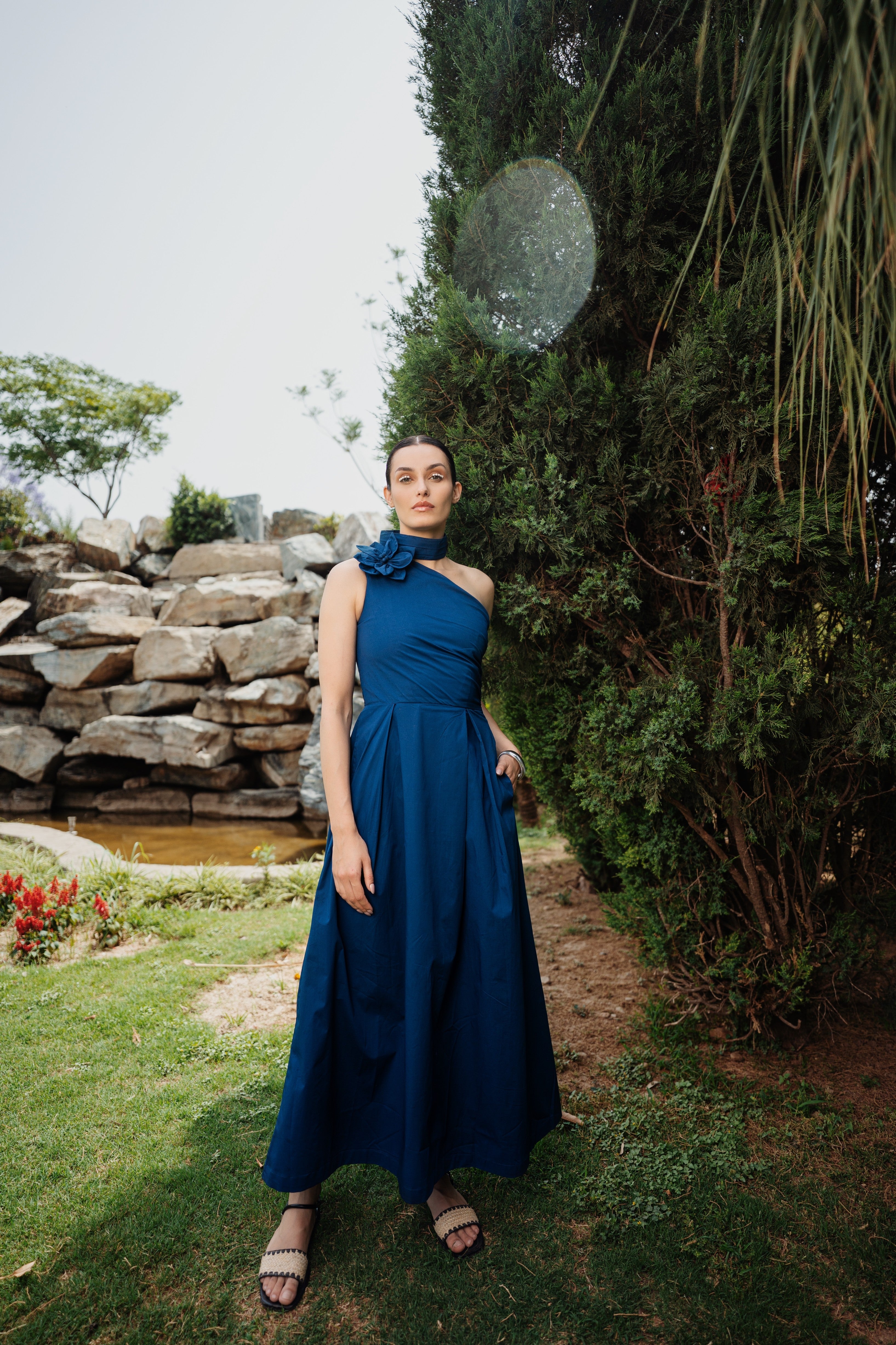 Applique Floral midi dress