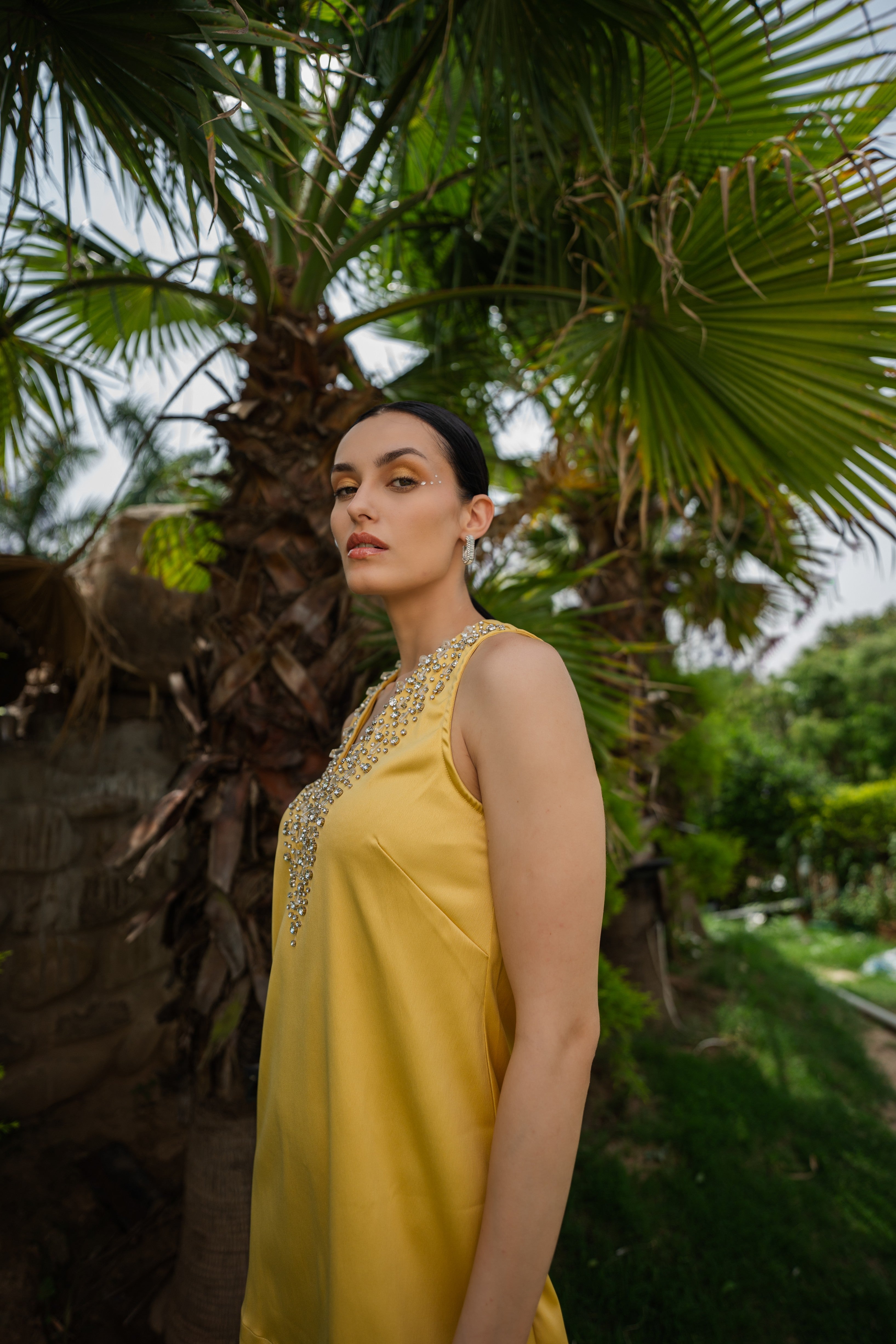 Crystal Yellow Mini Dress