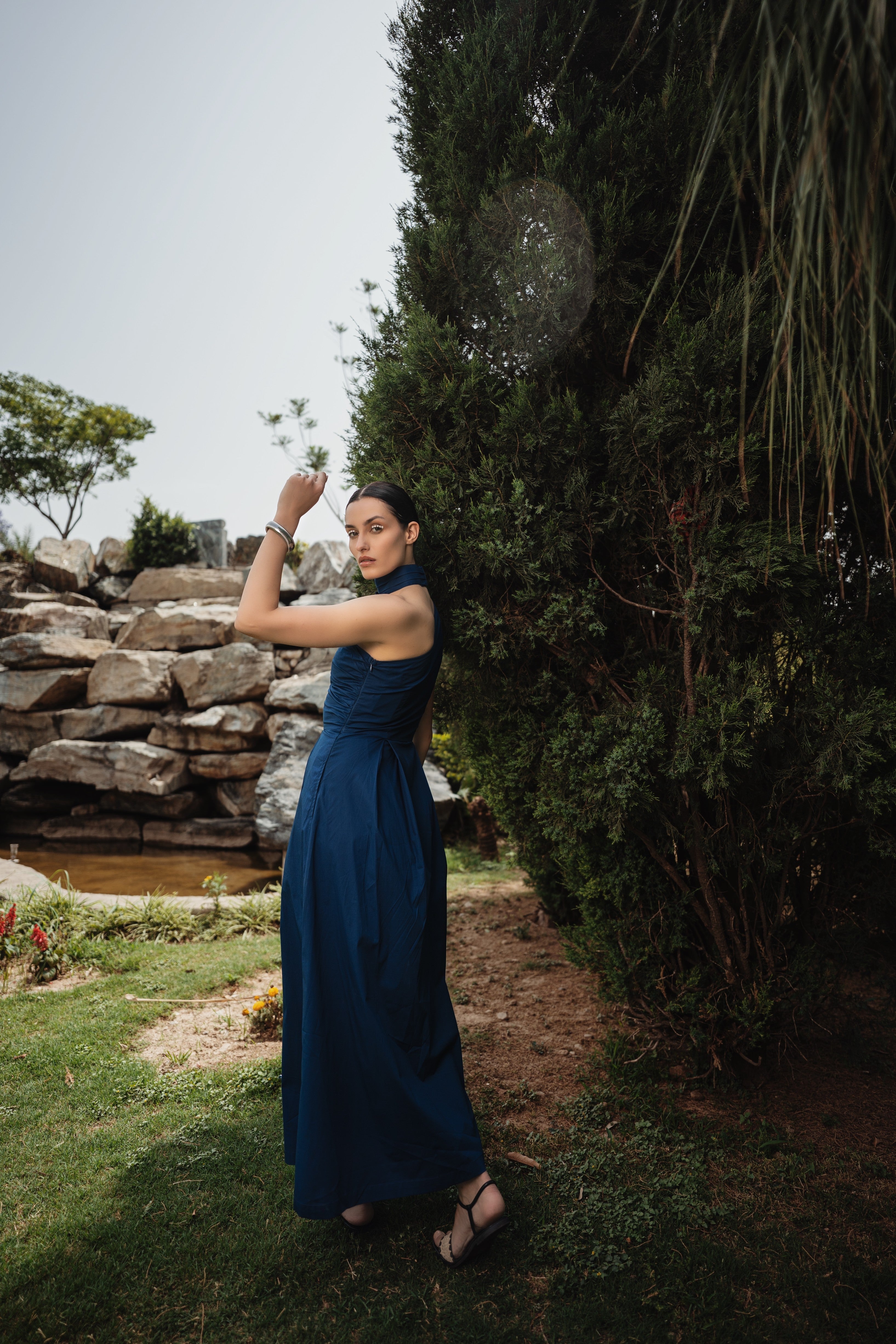 Applique Floral midi dress