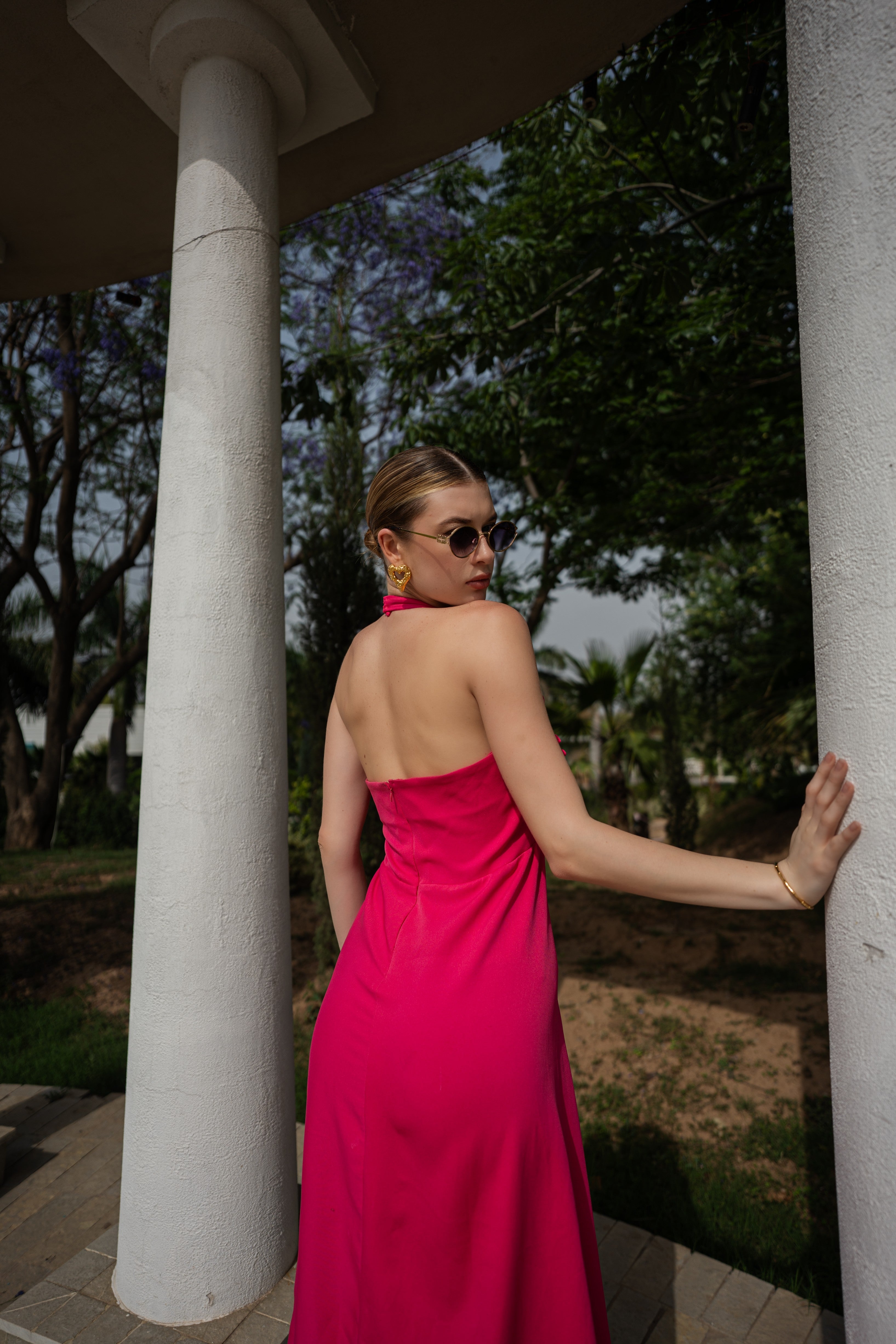 3D FLORAL MIDI DRESS